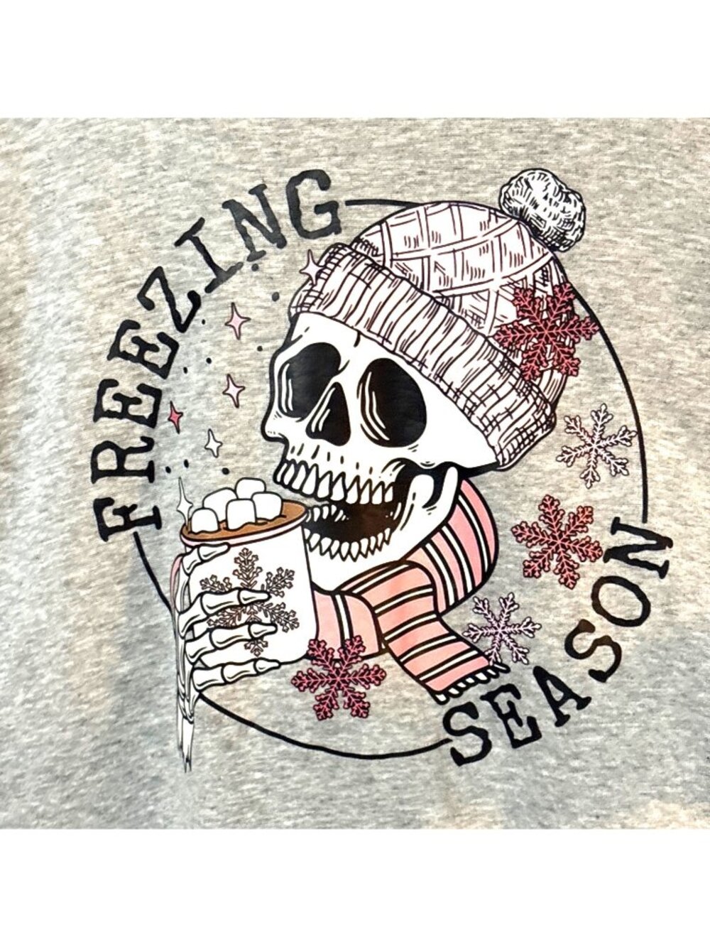 Freezing Season Graphic Long Sleeve Raglan Teeshirt 4XL Red/Blue/Grey Colorblock - Picture 2 of 7
